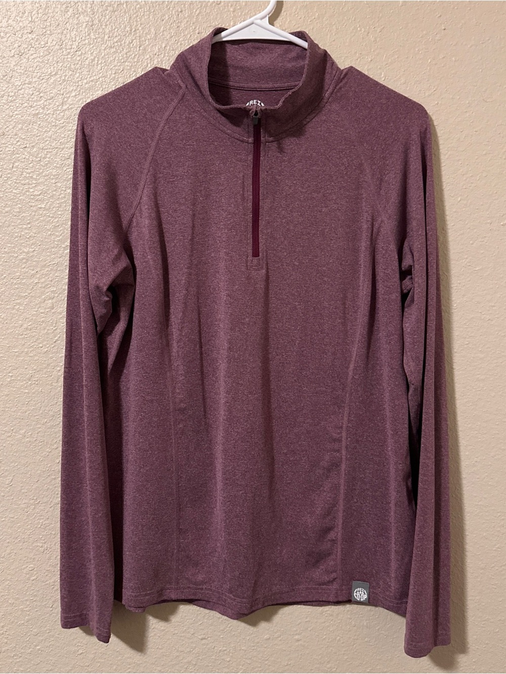 REI Co-op Women's L Quarter Zip Pullover Heather Maroon Long Sleeve Athletic